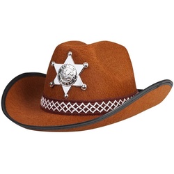 Boland Kostüm Sheriffhut braun, Brauner Cowboyhut für kleine Westernhelden braun