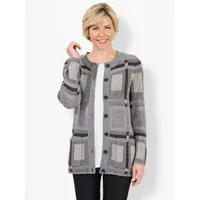 Witt Weiden Strickjacke Langarm Jacquard Grau-Pink 40
