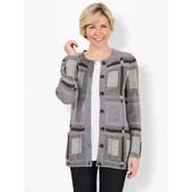 Witt Weiden Strickjacke Langarm Jacquard Grau-Pink 40