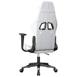 vidaXL Gaming-Stuhl mit Massagefunktion Weiß und Rosa Kunstleder