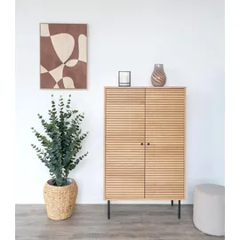 House Nordic Highboard KYOTO 80 x 130 cm Braun / Schwarz