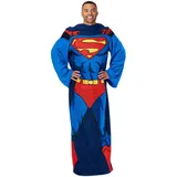 DC Comics Comfy Throw DC Ganzkörper-Überwurfdecke mit Ärmeln, Polyester, Action Superman, Adult-48 x 71 Inches