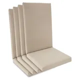 Beautissu 4er Set Hochlehner Auflage wasserdicht 100x50x5,5cm Beige - Beige
