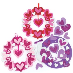 Herzkranz-Bastelsets  (pro Set 3) Bastelaktivitäten Valentinstag