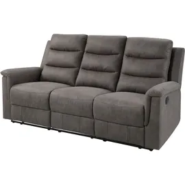 Atlantic Home Collection 3-Sitzer Cliff mit 2 Relaxfunktionen, Federkern und Becherhaltern in klappbarer Mittelkonsole grau