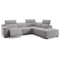 Stoff Wohnlandschaft LORETO Polsterecke XXL Couch - grau