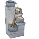 COSTWAY Zimmerbrunnen, Mit LED-Licht, Pumpe & einstellbarem Durchfluss grau