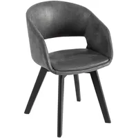 Riess-Ambiente Stuhl NORDIC STAR - antik grau Microfaser Massivholz