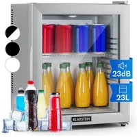 Klarstein Table Top Kühlschrank HEA-Brooklyn-24Slb 10035224A, 47 cm hoch, 38 cm breit, Hausbar Minikühlschrank ohne Gefrierfach Getränkekühlschrank Glastür