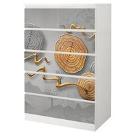 MyMaxxi Möbelfolie Kommodenaufkleber Malm Künstlerische Baumringe 80.2 cm x 111.6 cm