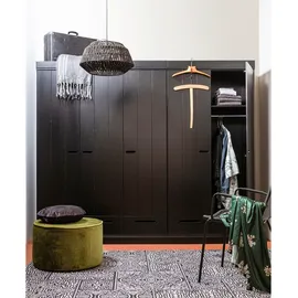 Woood Garderobenschrank Connect 140 x 195 x 53 cm Schwarz