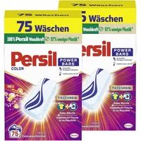 Persil Power Bars Color Buntwaschmittel vordosiert für bunte Wäsche, 2x 75 WL