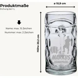 LUXENTU Maßkrug ISAR Bierkrug 1,0 l