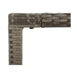 vidaXL Gartentisch mit Glasplatte Grau 150x90x75 cm Poly Rattan