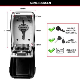 Master Lock Schlüsseltresor 11,7 x 7,9 x 5,2 cm Grau/Schwarz