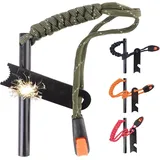 4x Feuerstahl Survival Set Magnesium Feuerstarter Outdoor Feuerstein Mit Pfeife
