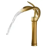 klarwerk NAVIS Wasserfall Wasserhahn Bad Gold matt