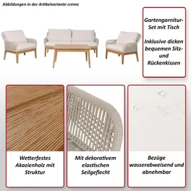 MCW Gartenlounge Set 4-tlg. Creme