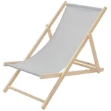 ECD Germany Sonnenliege 117 x 52 x 83 cm Hellgrau