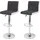 MCW Barhocker G87 2er-Set 2er Set Stoff/Textil Dunkelgrau mit Kunstleder Weiß Chromfuß