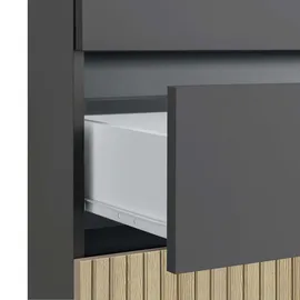 Home Affaire Wisla Midischrank 76 x 98 x 35 cm Schwarz/Grau