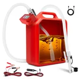 Elektrische Transferpumpe, Kraftstoffpumpe Automatische Abschaltung, Wiederaufladbar, Benzinpumpe Handpumpe Dieselpumpe 2.4GPM mit 72 Zoll Schlauch für Benzin, Diesel und Wasser
