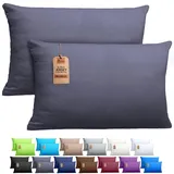 NatureMark Kissenbezug Jersey Kissenbezüge – Elastisch, weich, atmungsaktiv und hautfreundlich – Waschbare Kissenhülle - 40x60 (ideal für Nackenkissen) – Anthrazit Grau