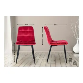 CLP Esszimmerstuhl Antibes Samt rot