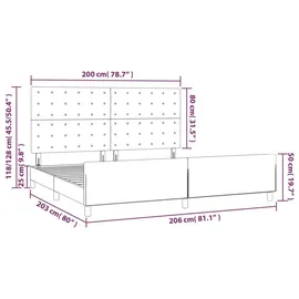 vidaXL Bettgestell 200 x 200 cm Schwarz