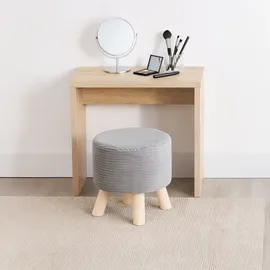 Relaxdays Hocker Cord, Grau,Hellbraun