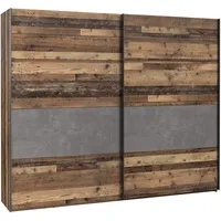 Möbel-Eins moebel-eins CASSIA Schwebetürenschrank, Material Dekorspanplatte, vintagefarbig/betonfarbig