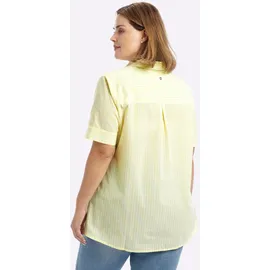 sheego Kurzarm-Bluse Gelb/Weiß 52