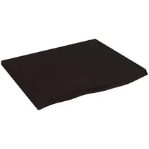 vidaXL Waschtischplatte Dunkelbraun 60x50x(2-6)cm Massivholz Behandelt