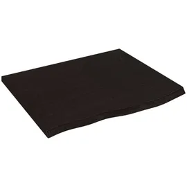 vidaXL Waschtischplatte Dunkelbraun 60x50x(2-6)cm Massivholz Behandelt