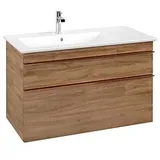 Villeroy & Boch Villeroy und Boch Venticello Waschtisch-Unterschrank A92705RH 95,3x59x50,2cm, Becken links, Griff Copper, Kansas Oak