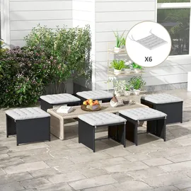 Outsunny Sitzkissen 40 x 40 cm Hellgrau