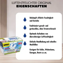 UHU Luftentfeuchter Feuchtigkeitsmagnet Original Nachfüllpack 2 x 450 g
