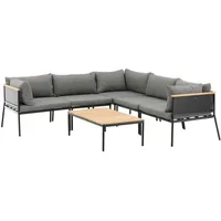VCM ebuy24 Lounge-Set, Schwarz, Holzwerkstoff, Loungemöbel, Loungemöbel-Sets