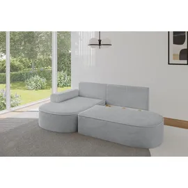 altdecor Eckcouch Samt mit Schlaffunktion 2-Sitzer Grau