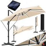 Kesser KESSER® Sonnenschirm Ampelschirm SUN XL 300 x 300 cm Inkl. Abdeckung +Windsicherung Drehbar Neigbar Kippbar Marktschirm Groß 360° Rotation, Gartenschirm mit Kurbel Sonnenschutz UV50+