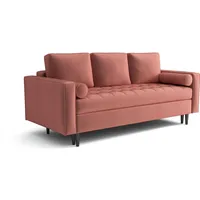 Emoebel24 Schlafsofa mit Bettkasten 225 x 100 x 96 cm Moris Rosa - Rosa