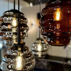 s.luce Echos Glas-Hängelampe Aufhängung Schwarz 150cm