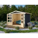 Gartenhaus Gerätehaus Schuppen KARIBU grau Satteldach Holz Holzhaus Garten