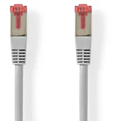 Nedis Cat 6 Kabel | RJ45 Stecker | RJ45 Stecker | S/FTP | 2.0 m | rund | ABS / PVC | Grau | Aufhänger