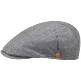 Mayser Sidney Leinen Flatcap Schirmmütze Schiebermütze Leinencap Herren - Made in The EU mit Schirm, Futter Sommer Frühling-Sommer - 59 cm grau - 59