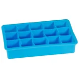Intirilife 1x Eiswürfelform/Silikonform in BLAU – Eiswürfel Silikonform mit 15 Fächern à 3 x 3 x 3 cm für große Eiswürfel – BPA Freier Flex