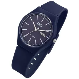 Q&Q Attractive Q&Q Uniuhr mit Silikonarmband in dunkelblau, 10 Bar wasserdicht