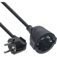 InLine Strom-Verlängerung Schutzkontakt Stecker gewinkelt Buchse, schwarz, 5m
