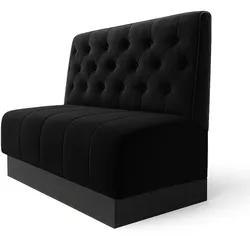 Fischer S | Gastrobank | B:H 200 x 100 cm | Schwarz | Chesterfield | Samt
