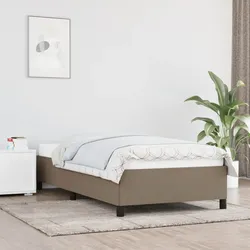 Bettgestell ohne Matratze Taupe 90x200 cm Stoff
